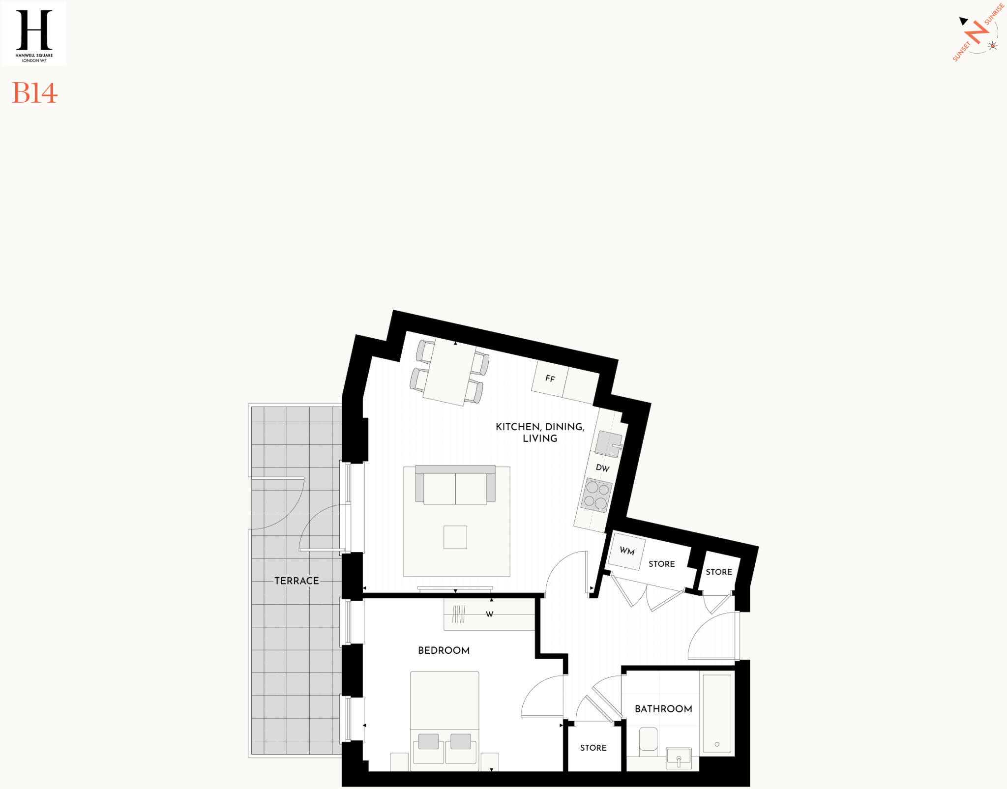 Floorplan for B.DG.06 at Hanwell Square, Ground