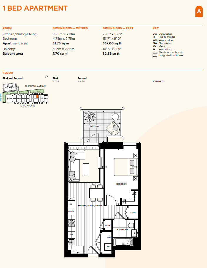 Floorplan for Plot A1.28 at Artisi, First