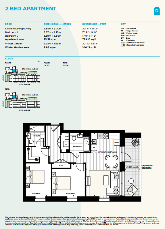 Floorplan for D5.36 at Artisi, First