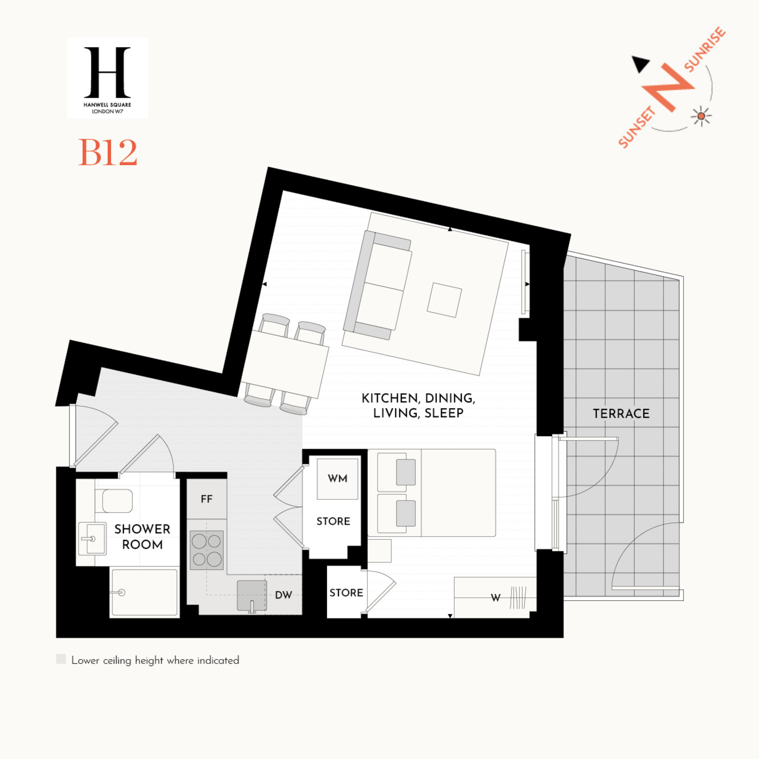 Floorplan for B2.DG.03 at Hanwell Square, Ground